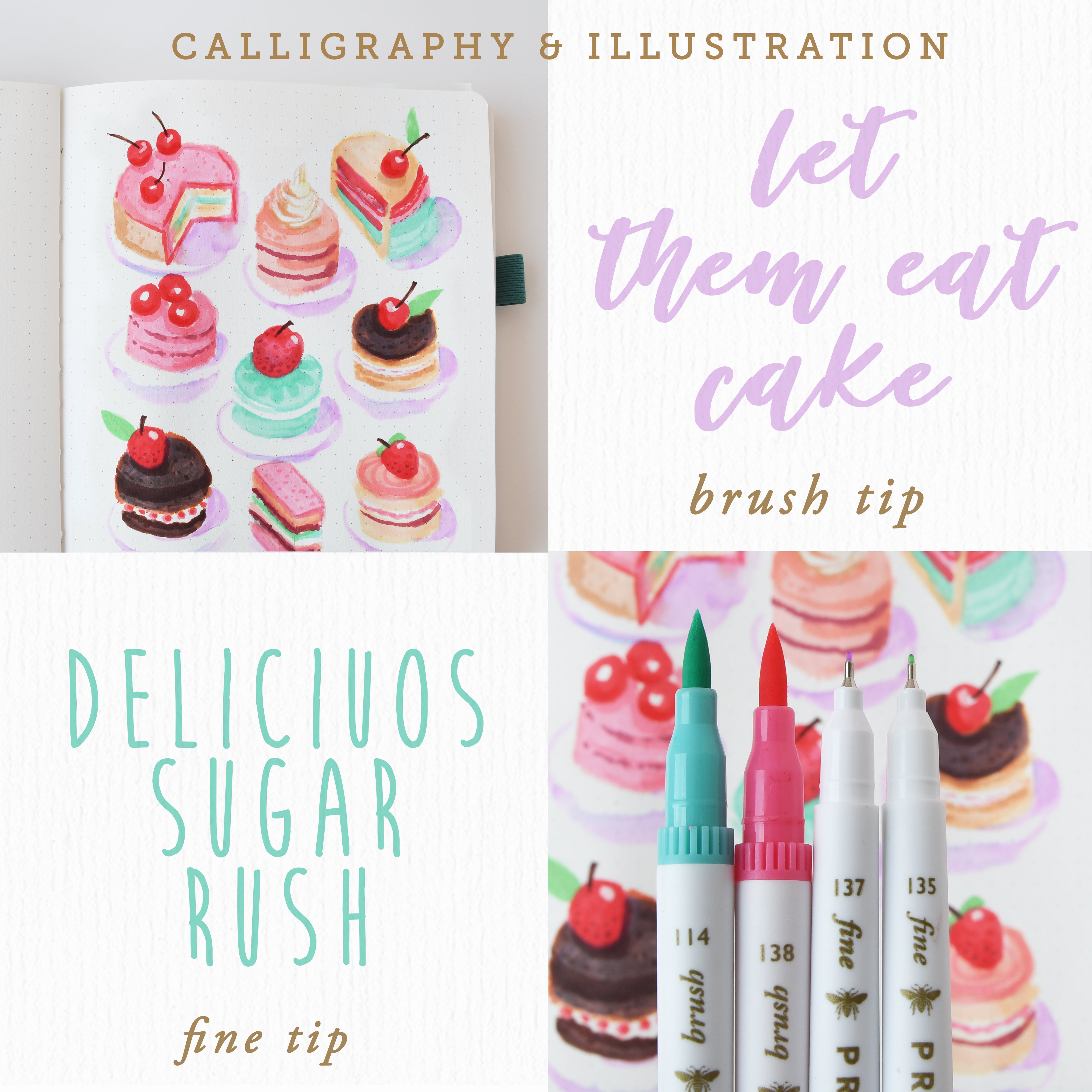 'Patisserie' Dual Tip Markers and Sticker Sheets