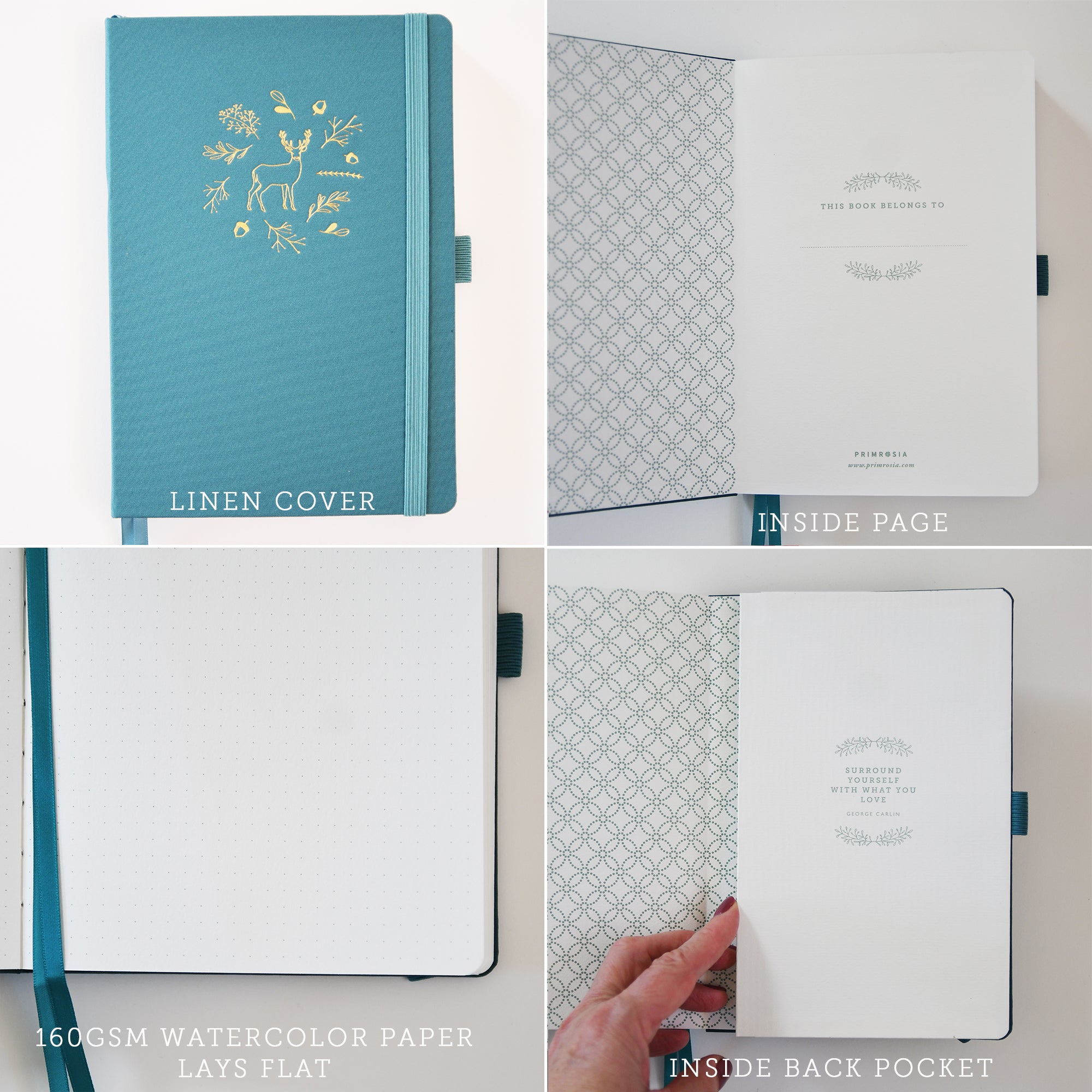 Jungle Green  – Watercolor Dot Grid A5