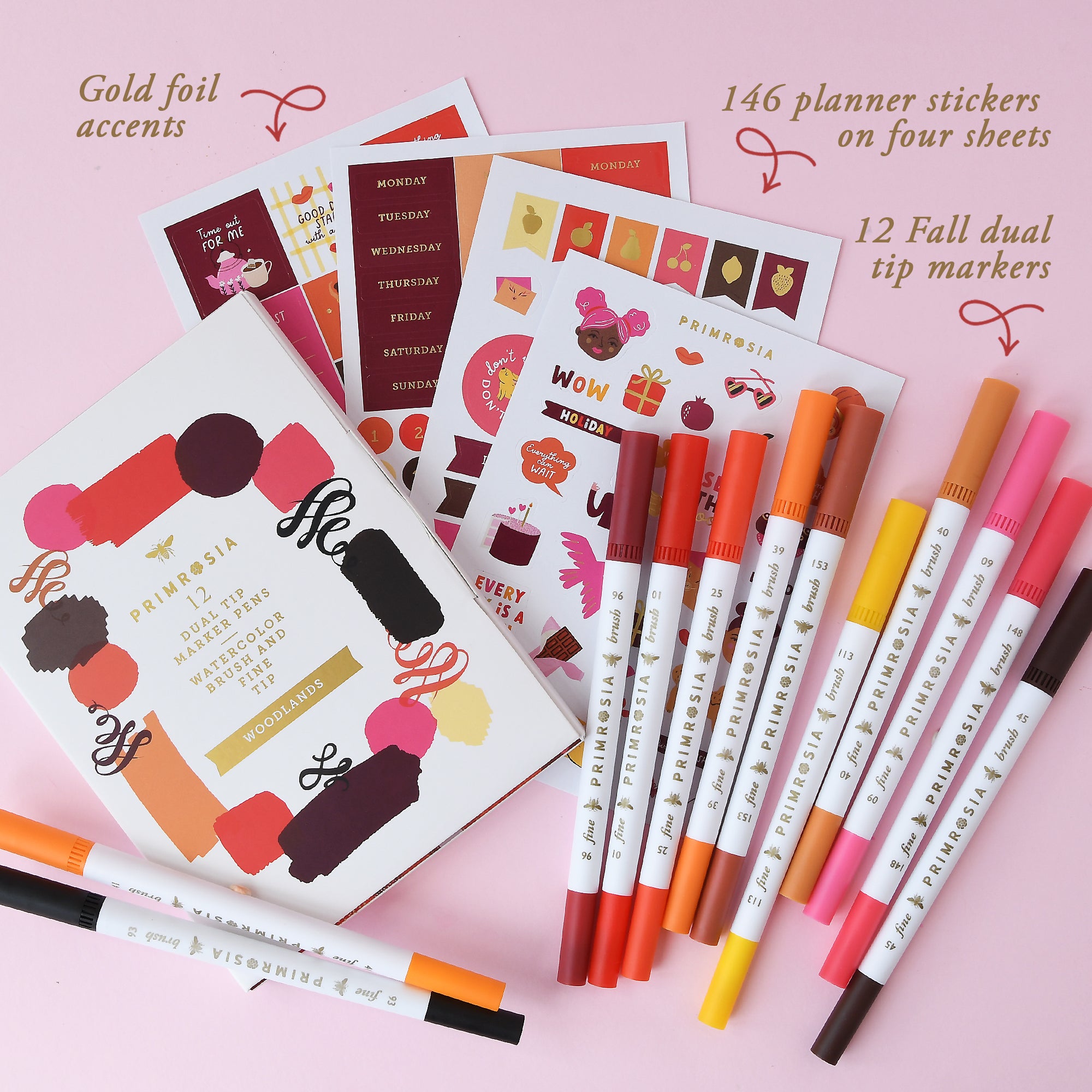 'Woodlands' Dual Tip Markers and Sticker Sheets