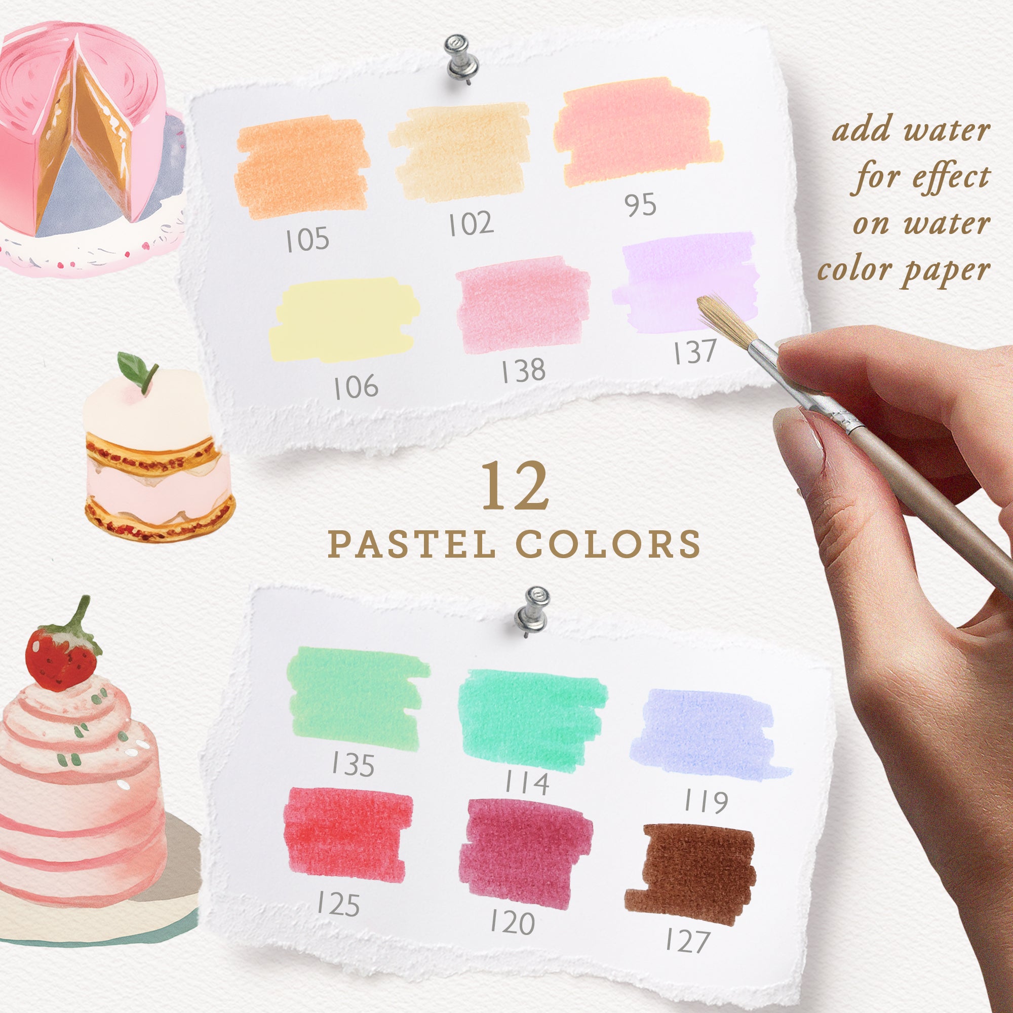 'Patisserie' Dual Tip Markers and Sticker Sheets