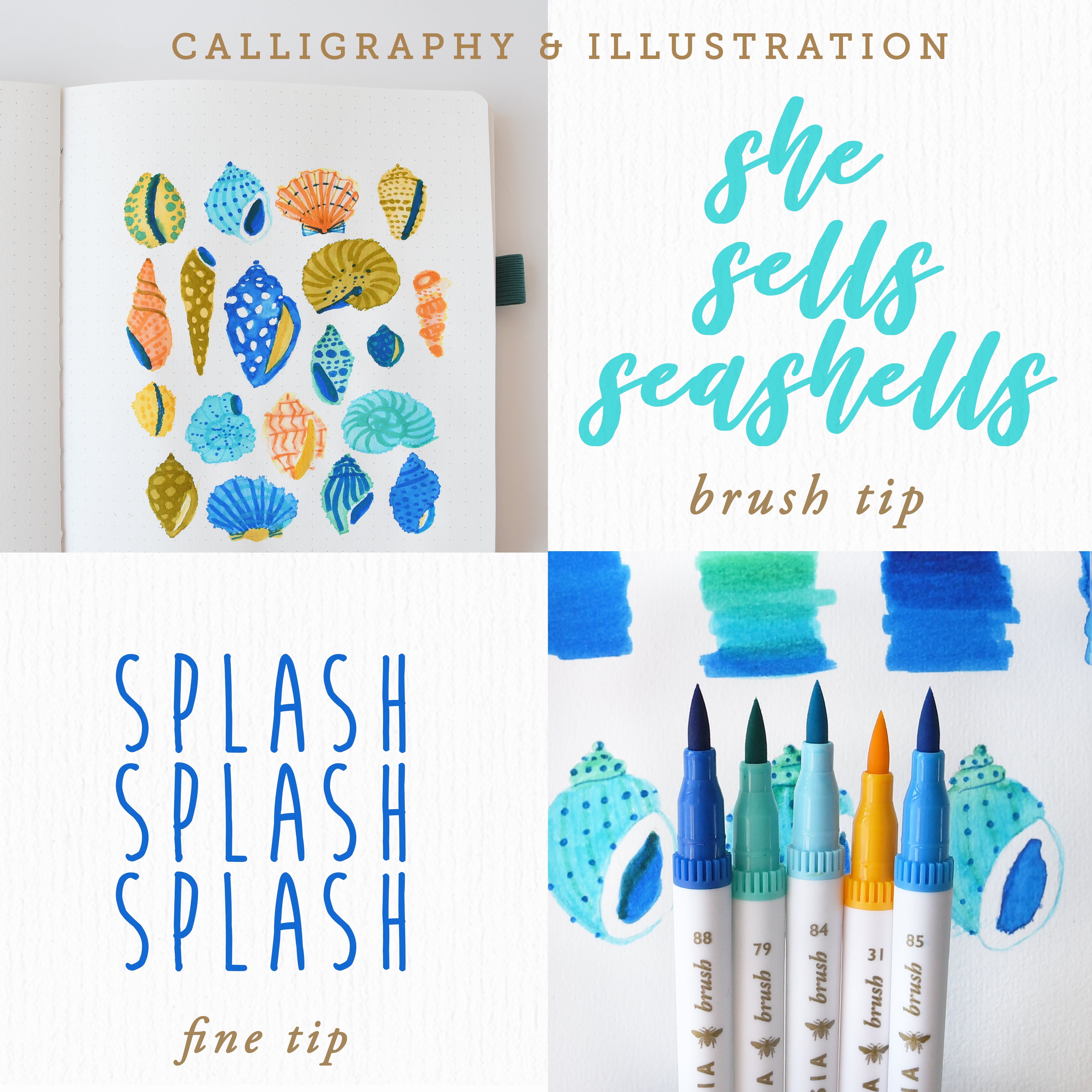 'Coastal' Dual Tip Markers and Sticker Sheets